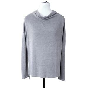 Leith Womens Lightweight Sweater XS Gray Pullover Cowl Neck Lagenlook Minimalist